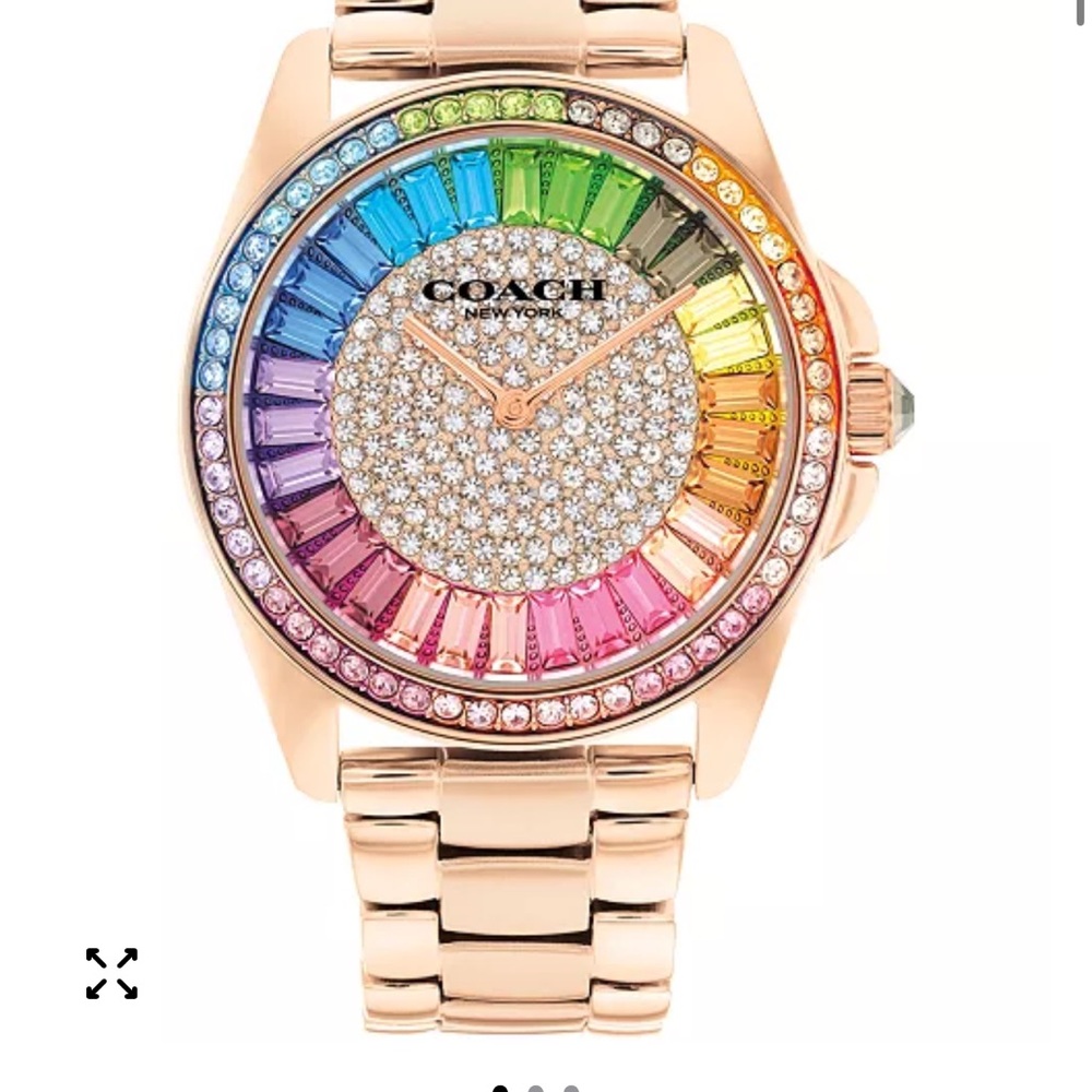 Coach Greyson Women's Crystal Rose Gold Watch *NEVER WORN!* Film still on face!